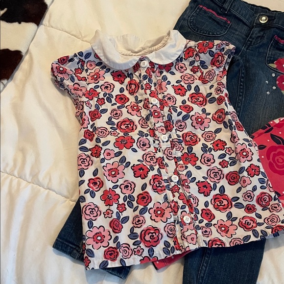 Gymboree White and Pink Floral set - Picture 3 of 5